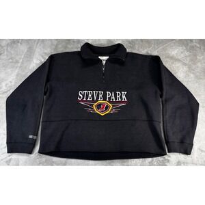 vintage Chase‎ Authentics Steve Park NASCAR Mens Small Black Quarter Zip Fleece